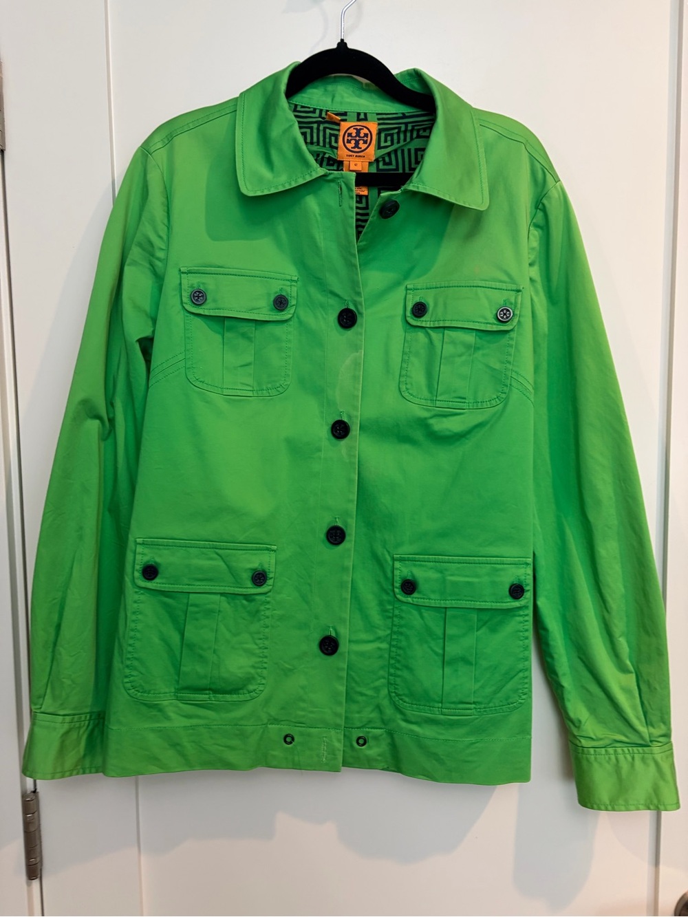 Tory Burch Green Cotton Utility Jacket Size 12